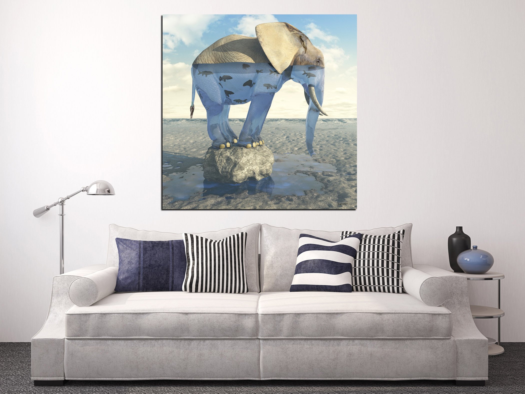 Cortesi Home 'Drinking Problem' by Cynthia Decker - 40x40 Inch Modern Canvas Wall Art for Living Room, Bedroom & Office Decor