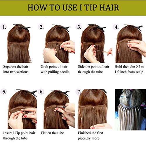 Light Yaki I-Tip Hair Extensions 100 Strands - 100% Human Hair Keratin Microlinks for Women - 28 Inch Rich Copper Red (#33) - Perfect for Volume, Length & Styling - Great for Parties, Weddings & Daily Wear
