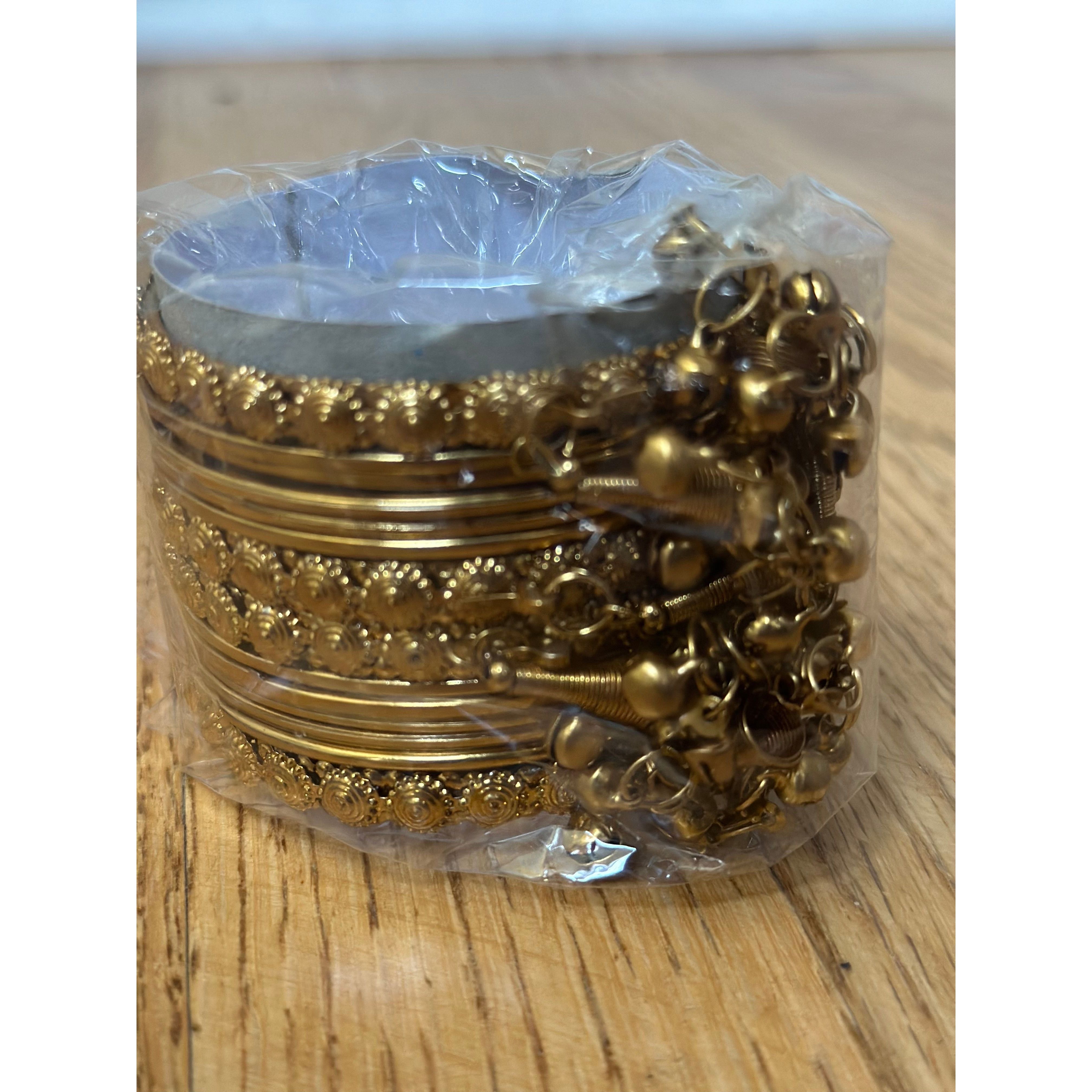 Oxidized Gold Bangles with Jhumka Earrings - Elegant Indian Jewelry Set for Women | Perfect for Weddings, Parties & Festive Occasions