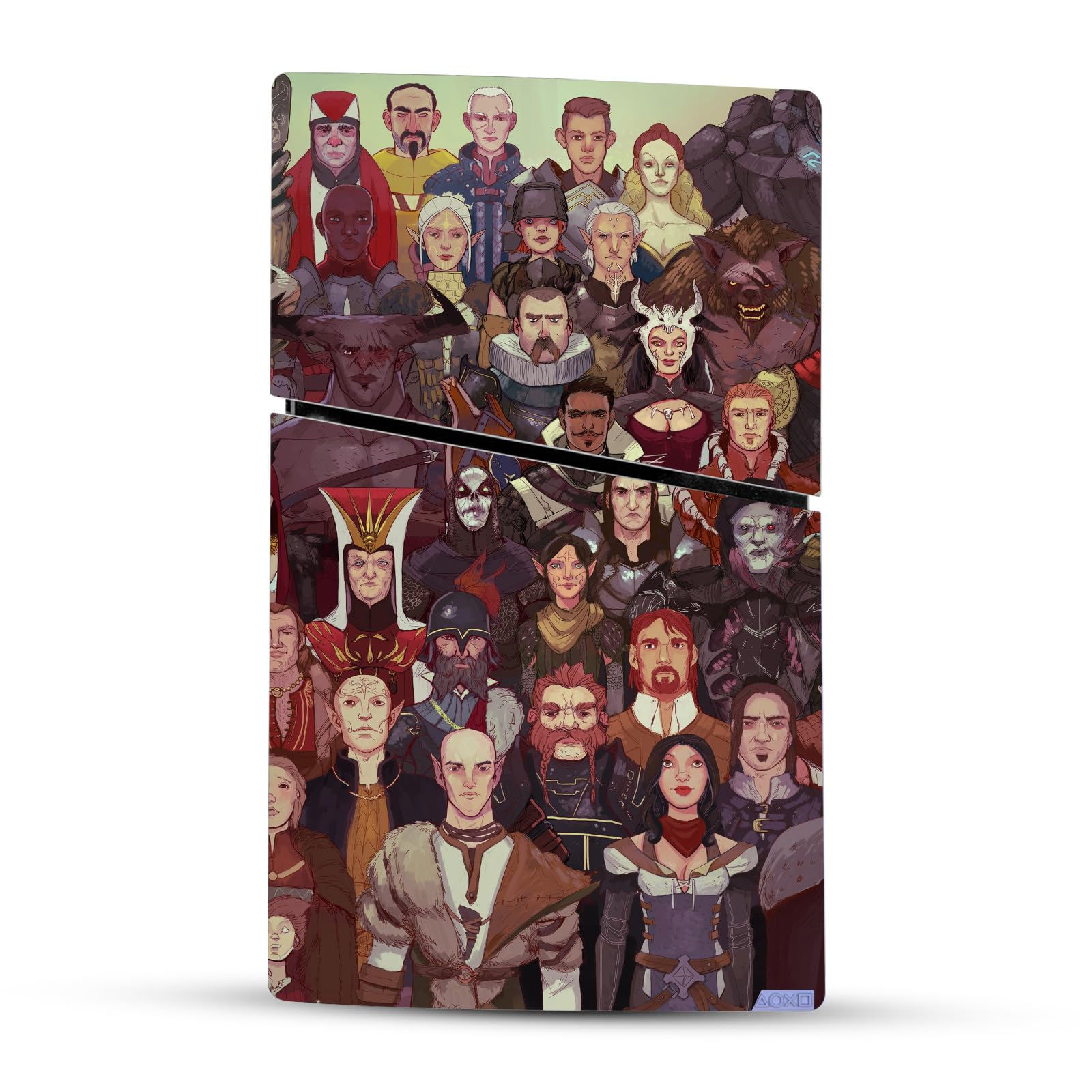 Official EA Bioware Dragon Age Inquisition Vinyl Skin Sticker for PS5 Slim Digital Edition Console & Controller - Gaming Decal with Cast of Thousands Design - Perfect for Gaming Setups & Collectors