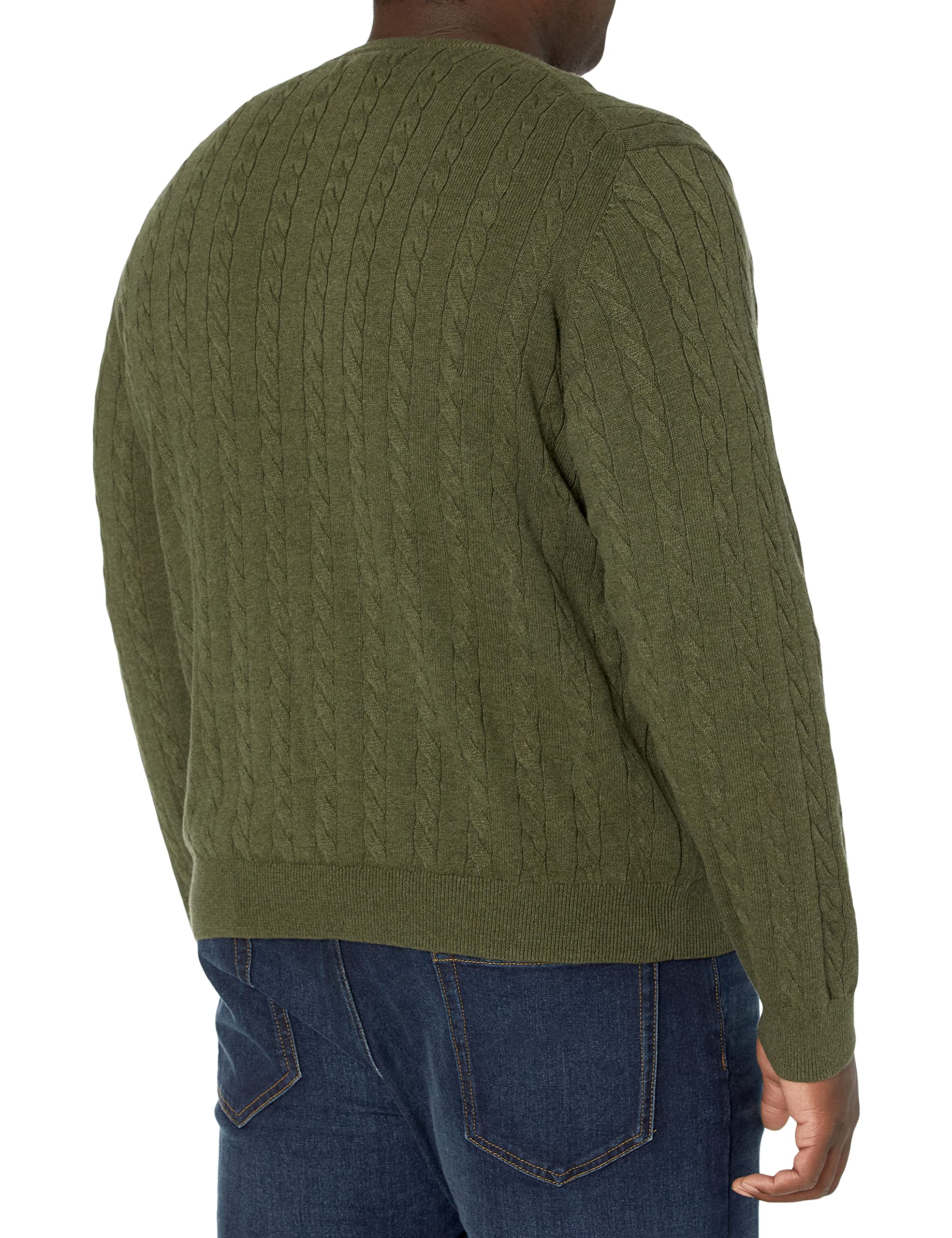 Amazon Essentials Men's Classic Cable Knit Cotton Crewneck Sweater - Soft & Warm Winter Pullover for Casual Wear, Office & Holiday Outfits