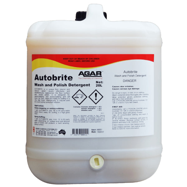 Agar Autobrite Wash and Polish Floor Detergent - Powerful Cleaning Solution for Shiny Floors - Perfect for Homes, Offices, and Commercial Spaces