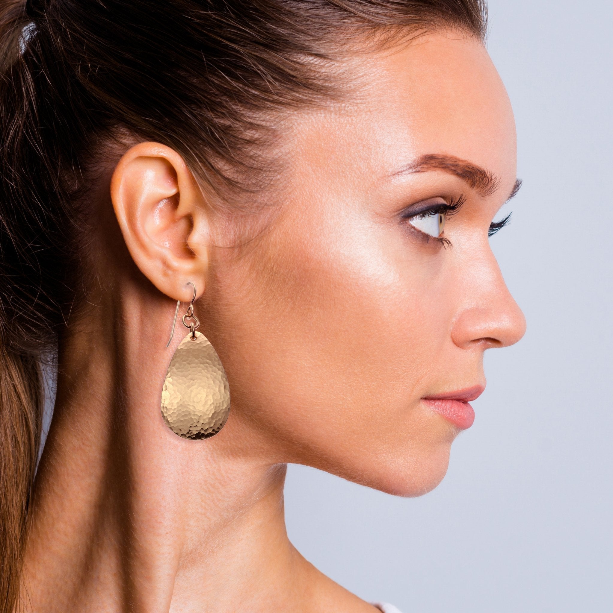 Handmade Hammered Bronze Teardrop Earrings - Boho Chic Dangle Jewelry for Women | Perfect for Weddings, Parties & Everyday Wear