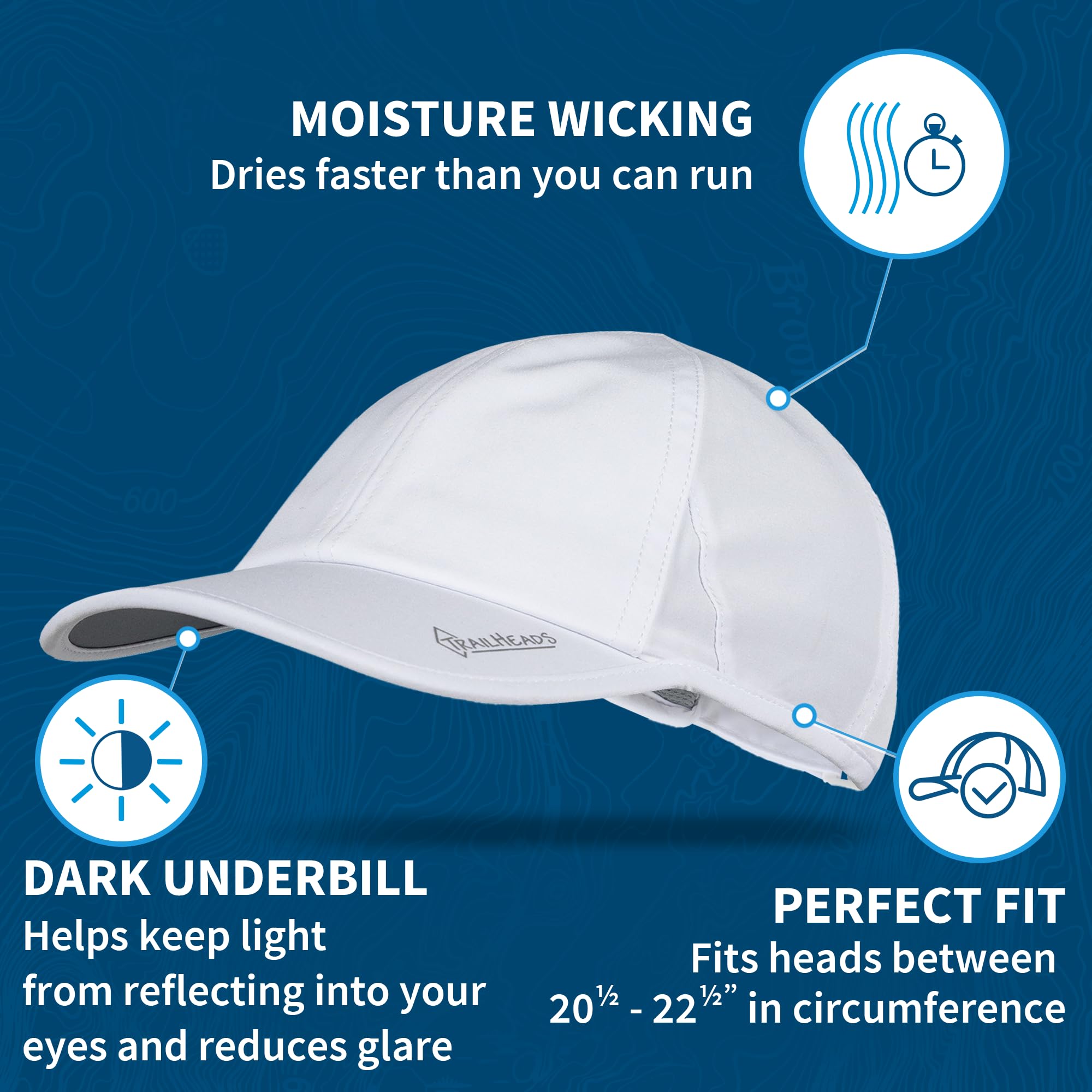 TrailHeads Women's UV Protection Running Hats - 50+ UPF Sun Hats for Outdoor Sports, Summer Baseball Caps for Tennis, Golf, Gym & Workout - Perfect for Hiking, Jogging & Beach Activities
