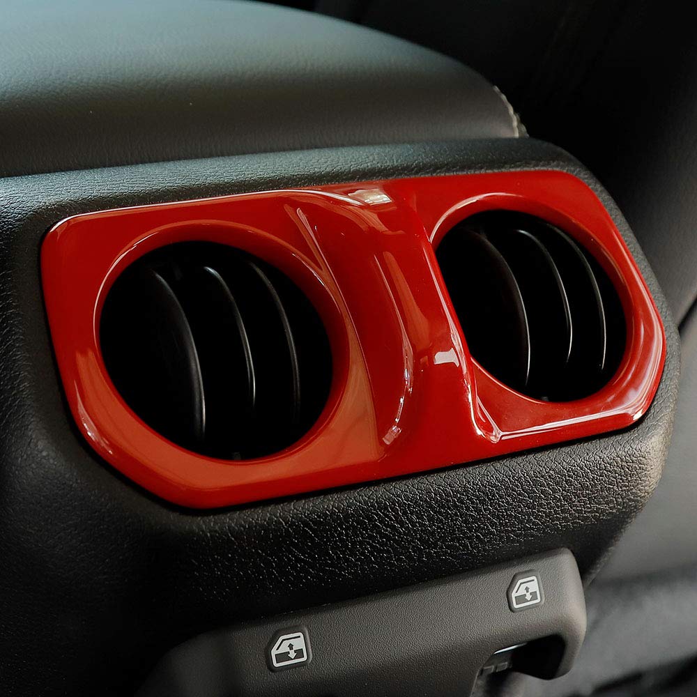2018-2022 Jeep Wrangler JL & Gladiator JT Rear AC Vent Cover Trim - Red Interior Accessories for Sahara, Sport, Rubicon Models | Upgrade Your Jeep's Cabin Comfort & Style
