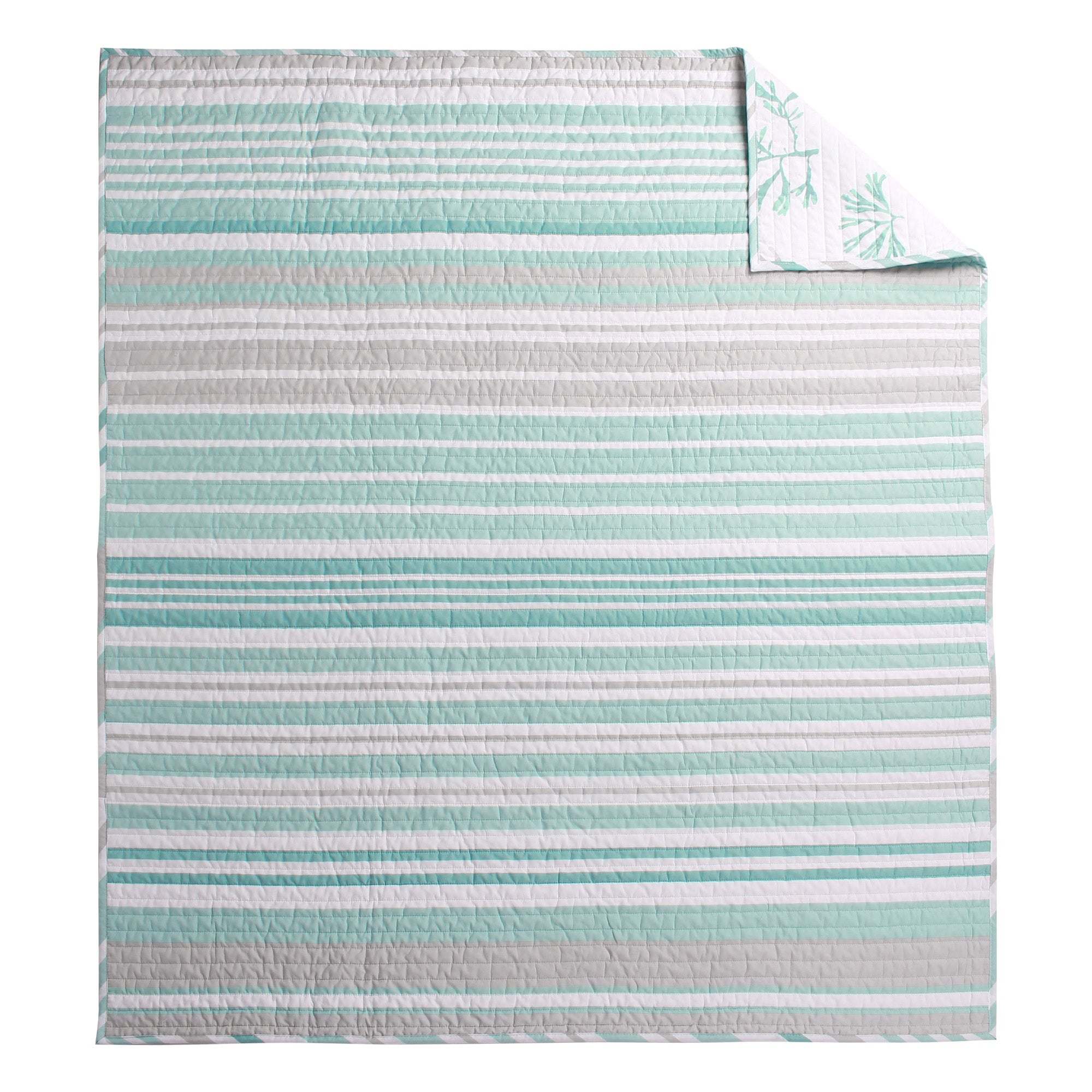 Truro Stripe Quilted Throw Blanket - Soft Cozy Bedspread for Couch, Sofa & Bed - Perfect for Home Decor, Living Room & Gift Giving