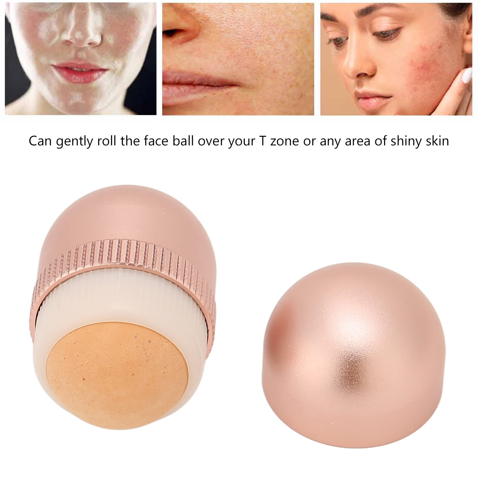 Reusable Washable Volcanic Stone Oil Absorbing Roller for Face - Mini Facial Massage Tool to Control Excess Oil, Perfect for Oily Skin (Pink) | Great for On-the-Go Oil Control & Makeup Touch-Ups