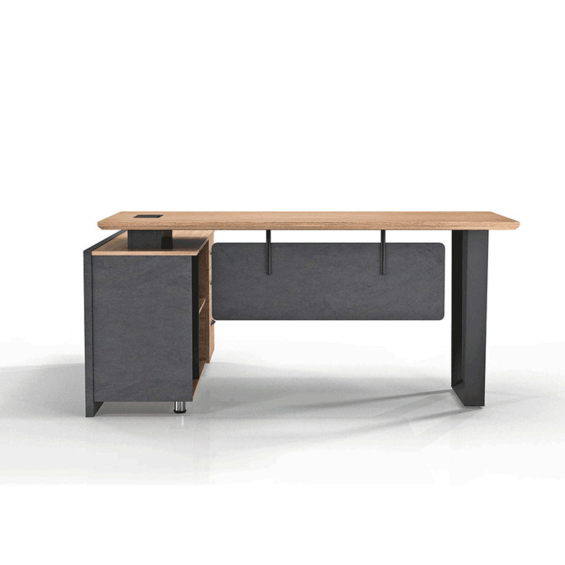 ADRIANO Executive Office Desk with Right Return - 160cm & 180cm Light Brown Wooden L-Shaped Desk for Home Office & Workspace