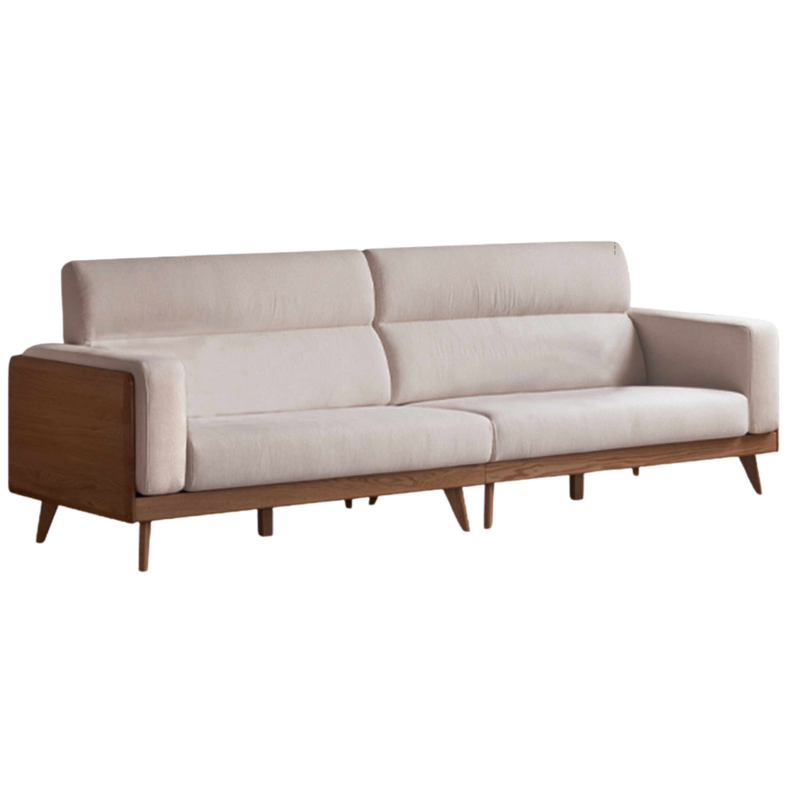 Modern Oak Solid Wood Upholstered Fabric Sofa - Stylish & Durable Living Room Furniture for Home, Office, or Lounge