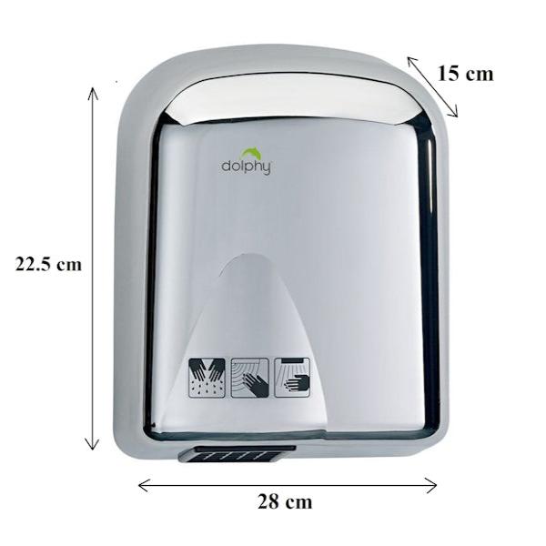 Dolphy Tranquil 1650W High-Speed Stainless Steel Hand Dryer for Commercial & Public Restrooms - Touch-Free Automatic Hand Drying Solution