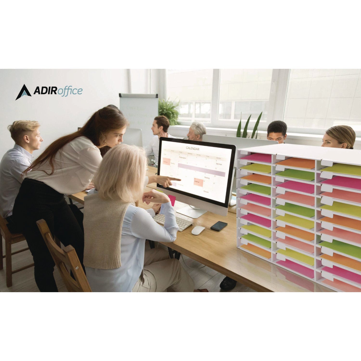 AdirOffice File Organizer - 30-Section Letter Size Literature Sorter for Classroom & Office (32