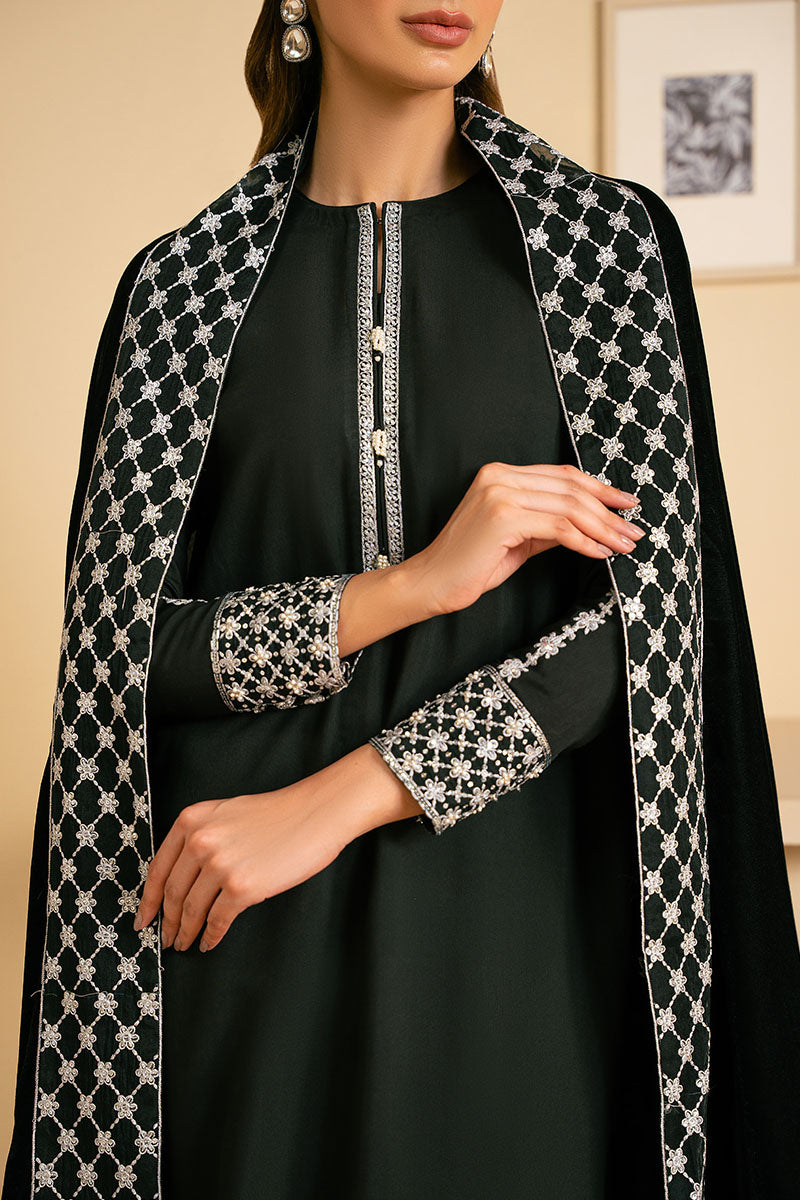 Midnight Mirage 2-Piece Set (Shirt & Dupatta) – Elegant Indian Ethnic Wear for Women, Perfect for Weddings, Festivals & Special Occasions