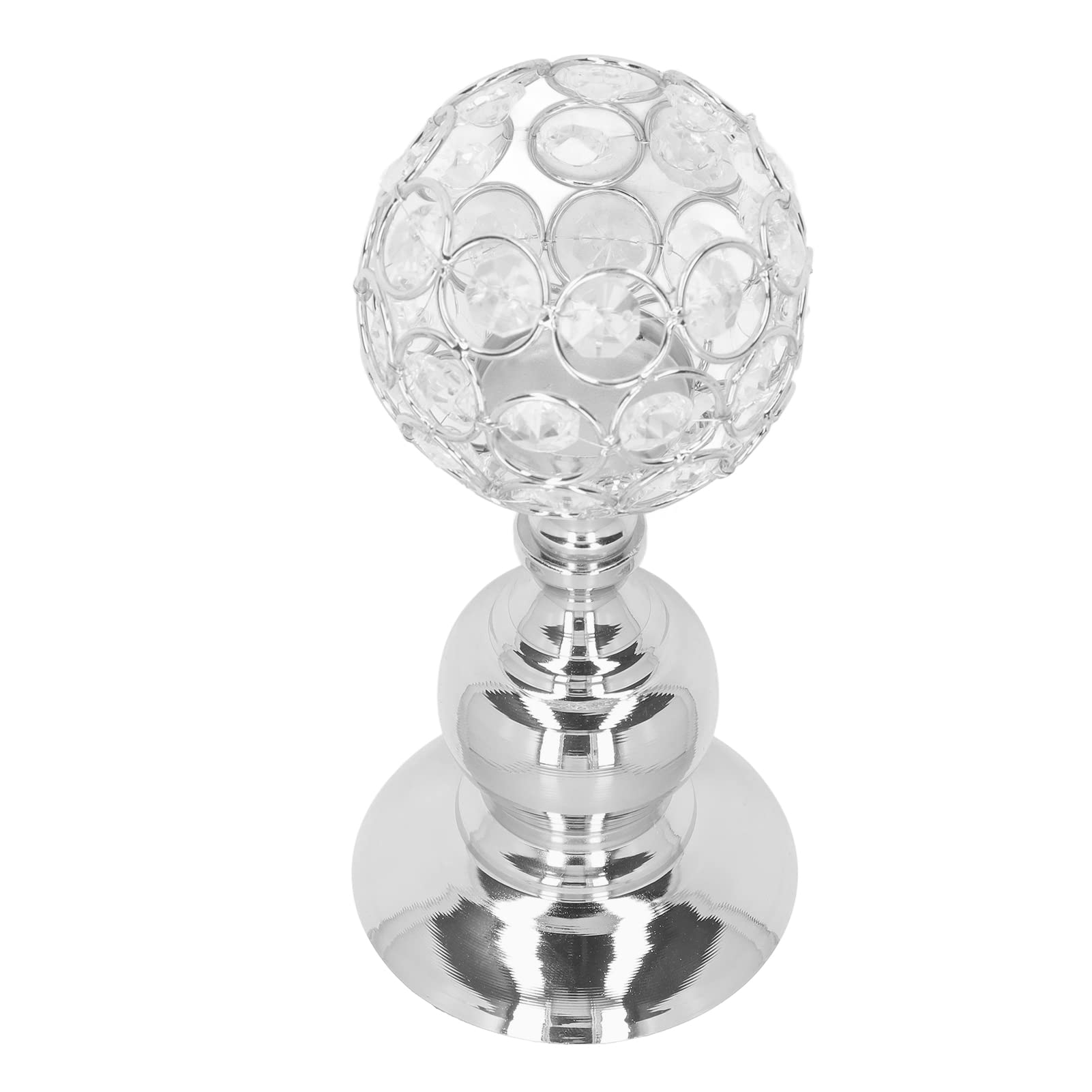 Elegant Silver Hollow Carved Crystal Candle Holder - Fadeless Durable Tall Candle Stand for Wedding, Party, Home Decor, Bedroom & Store Display - Perfect for Romantic Dinners, Holiday Centerpieces & Spa Ambiance
