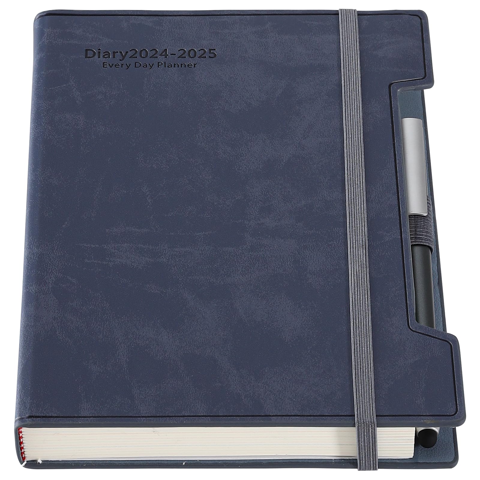 2024-2025 Academic Planner - A5 Daily Diary with Hard Cover, Pen Loop & Stickers | July 2024 to June 2025 Agenda | Perfect for Students, Teachers & Professionals | Back Pocket & Free Pen Included (Blue) | Ideal for School, Office & Personal Organization