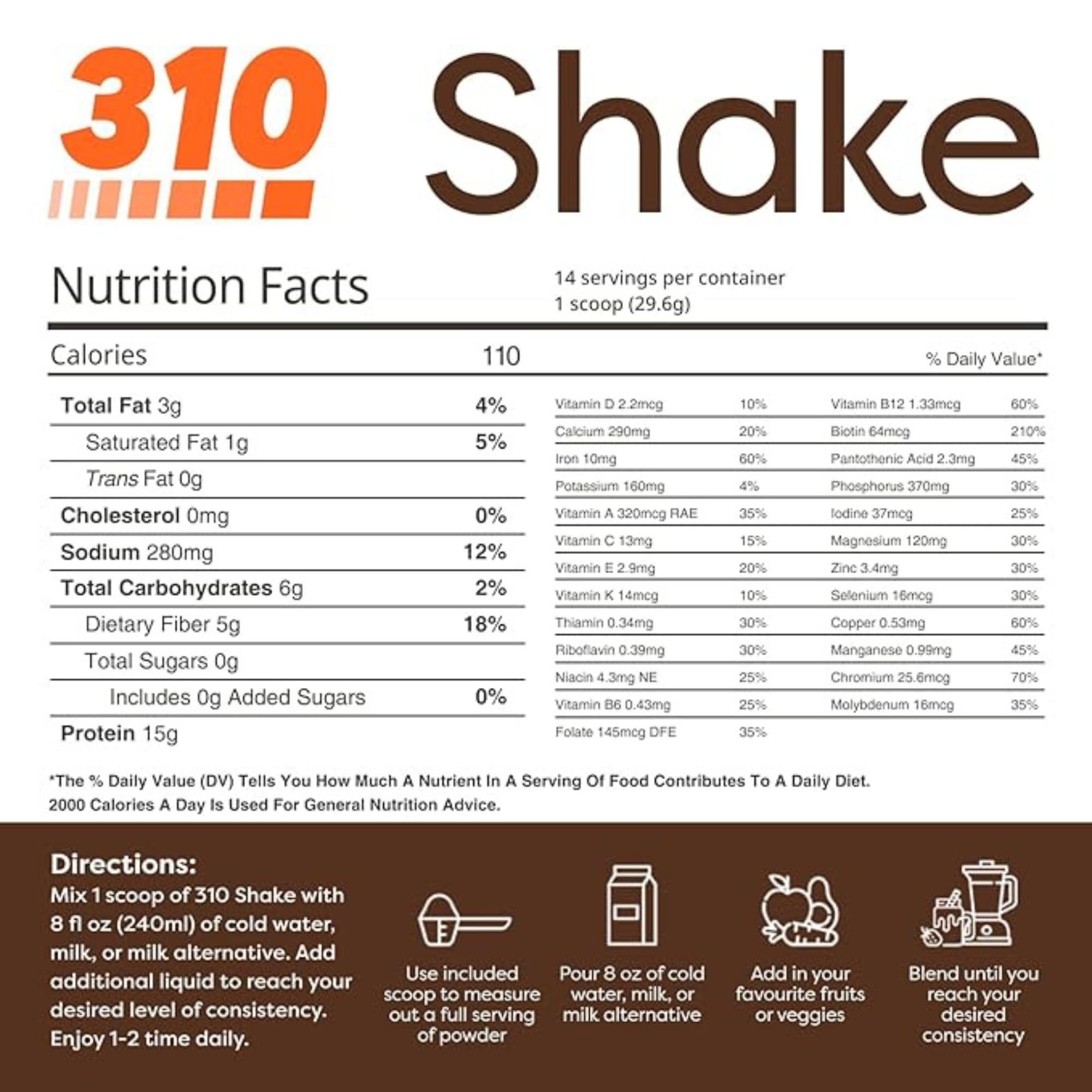 310 Nutrition All-in-One Meal Replacement Shake - Vegan Superfood Blend with Natural Sweeteners, Low Carb, Keto & Paleo Friendly, Gluten-Free, 26 Vitamins & Minerals, Chocolate Bliss (28 Servings) | Perfect for Weight Loss, Post-Workout Recovery & Busy Lifestyles