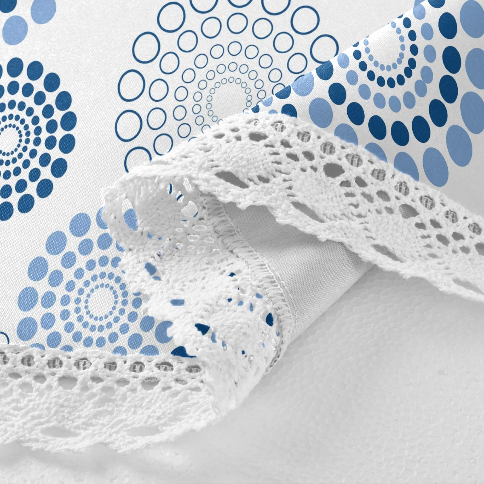 ALAZA Blue Bohemian 60 Inch Round Tablecloth - Washable Polyester Lace Table Cover for Kitchen, Party, Picnic & Dining Decor | Perfect for Round Tables, Indoor & Outdoor Use