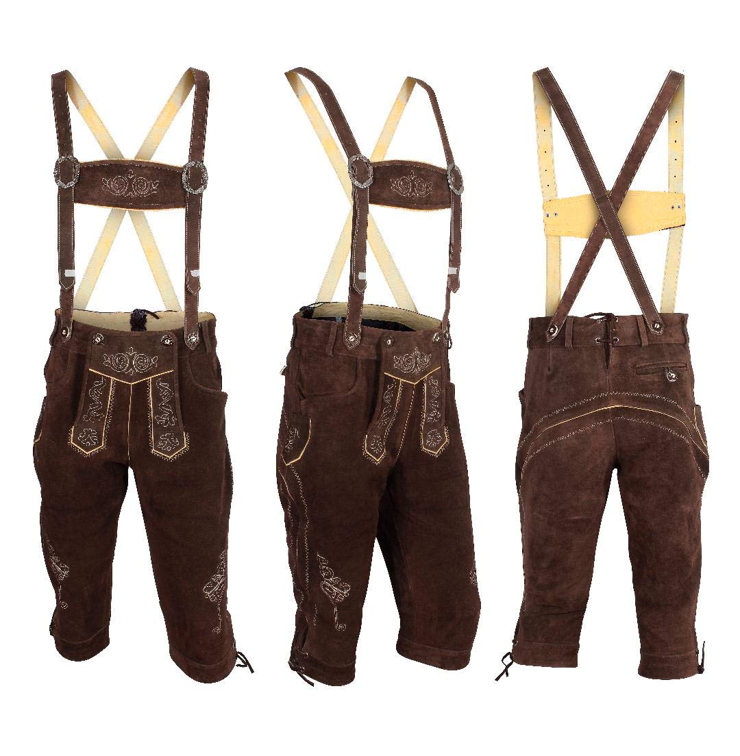 Authentic Genuine Leather German Lederhosen for Men - McWilliams Traditional Oktoberfest Outfit | Bavarian Costume for Beer Festivals, Cultural Events & Halloween Parties
