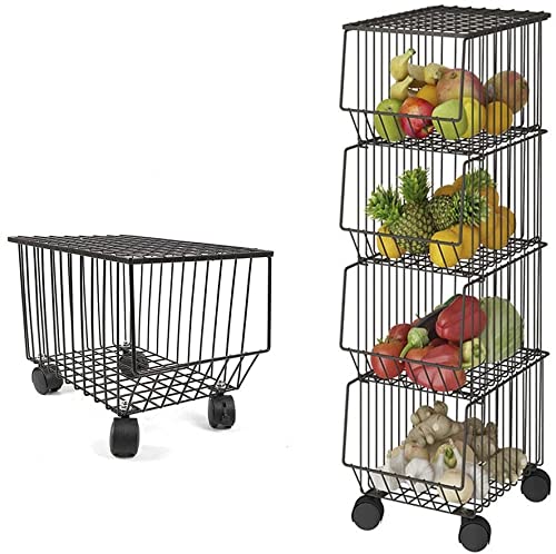 4-Tier Wooden Kitchen Shelf Organizer - Sturdy Brown Storage Rack for Fruits, Vegetables, Bowls, Plates & More | Space-Saving Countertop Solution for Kitchen, Pantry, Bathroom & Office Organization