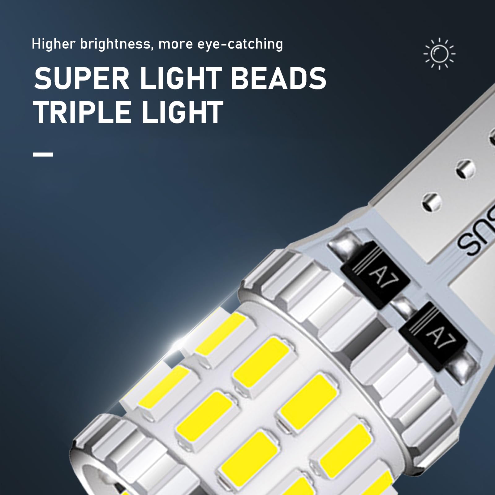 Gunhunt Pack-2 Car Wide LED Lights - 3W Aluminum Reading Lights, License Plate Lights & Instrument Bulbs - Universal Replacement for Most Cars, Trucks, SUVs (White) - Perfect for Night Driving, Interior Lighting & Vehicle Customization