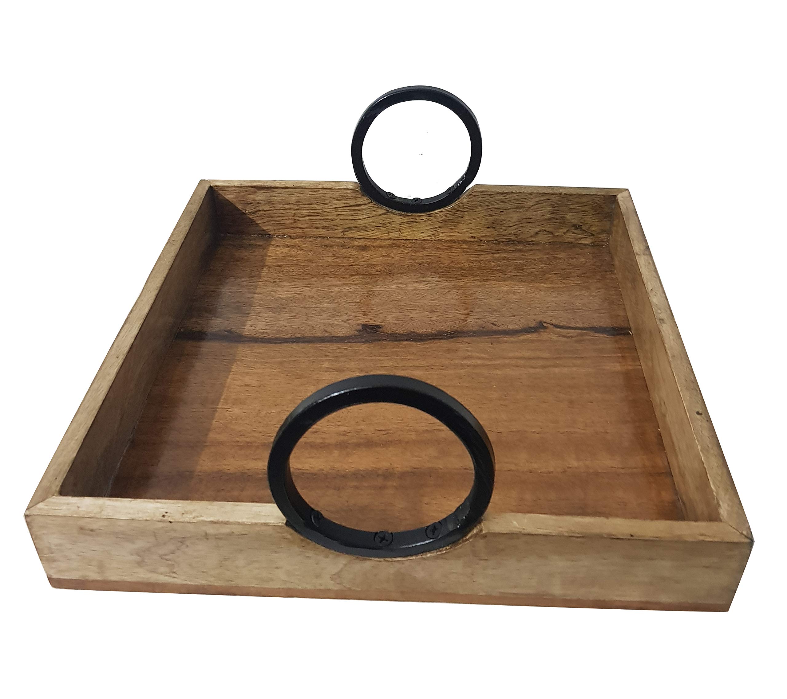 Handmade Rustic Wooden Serving Trays - Food & Drink Serving Platter, Table Centerpiece, Kitchen Organizer for Coffee, Dining & Living Room | Perfect for Entertaining, Home Decor & Gift Giving
