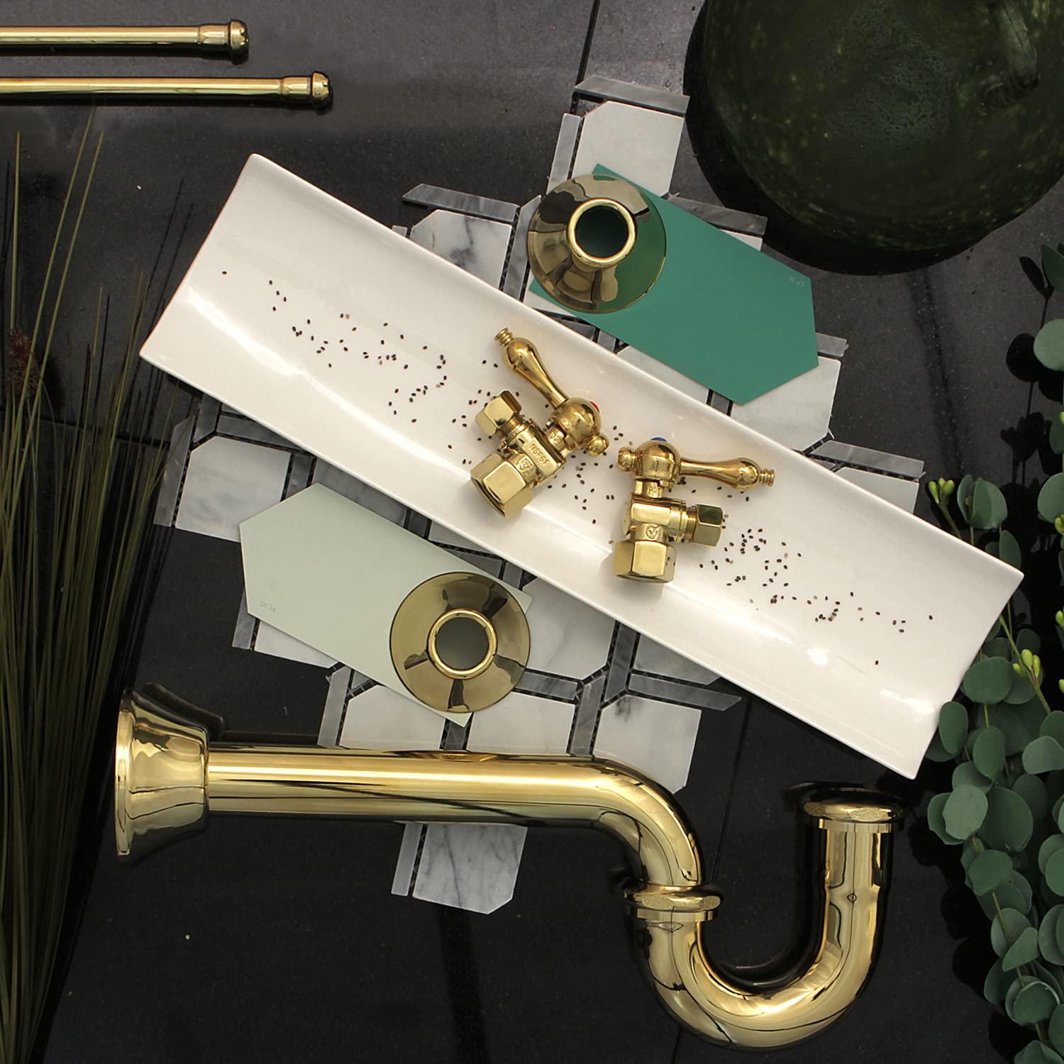 Kingston Brass CC43102LKB30 Sink Trim Kit - Polished Brass Finish for Bathroom & Kitchen Faucet Installation | Durable Plumbing Hardware for Modern Home Decor