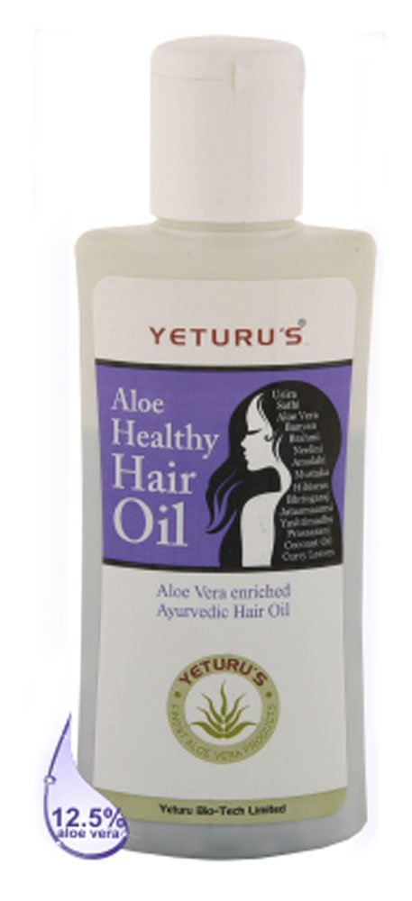 Yeturu's Aloe Vera Hair Oil with 12.5% Pure Aloe - 80ml for Hair Growth, Scalp Care & Frizz Control - Perfect for Dry, Damaged Hair & Daily Hair Care Routine