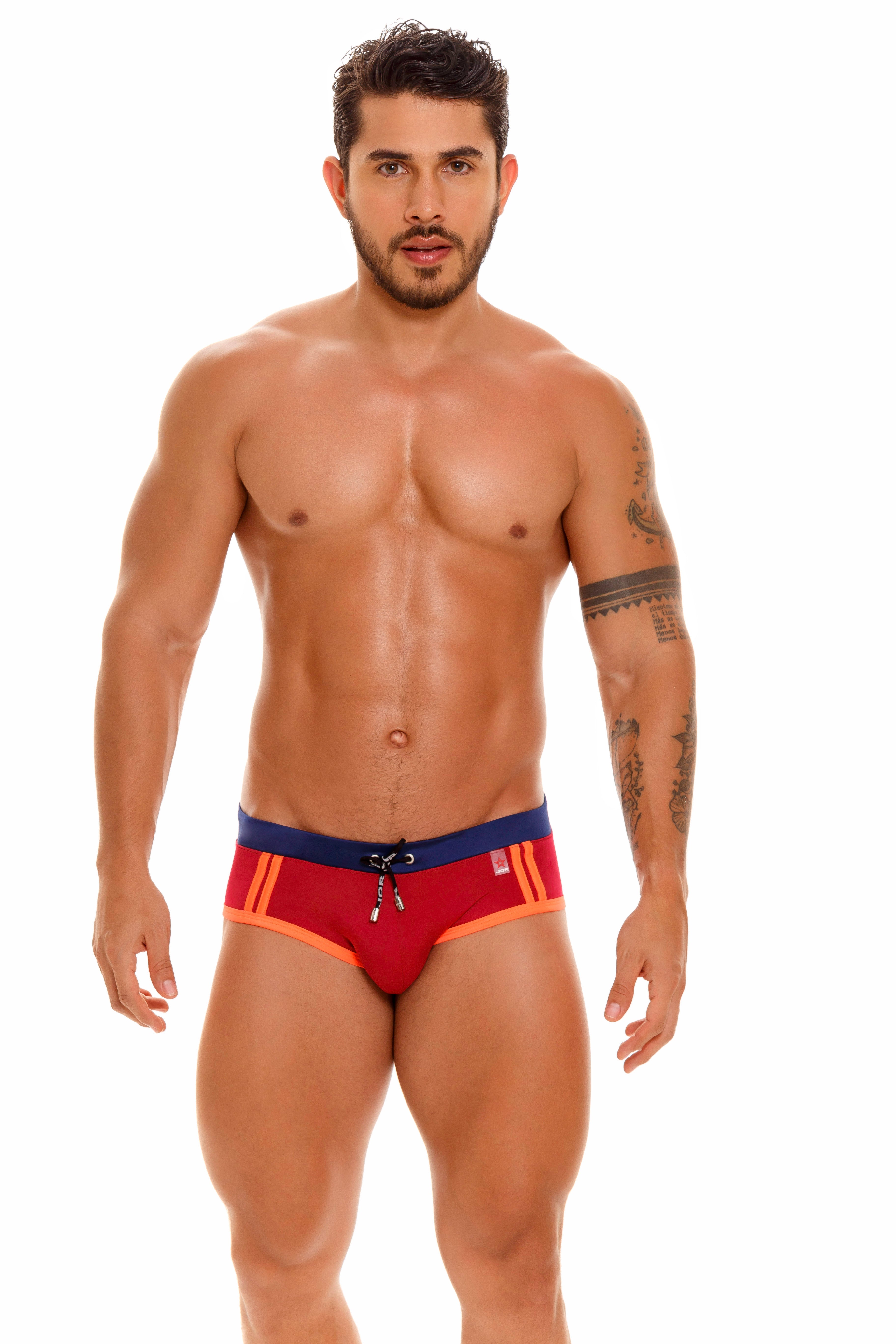 JOR Maui Swim Briefs for Men - Wine Red Color - Comfortable & Stylish Swimwear for Beach, Pool & Vacation