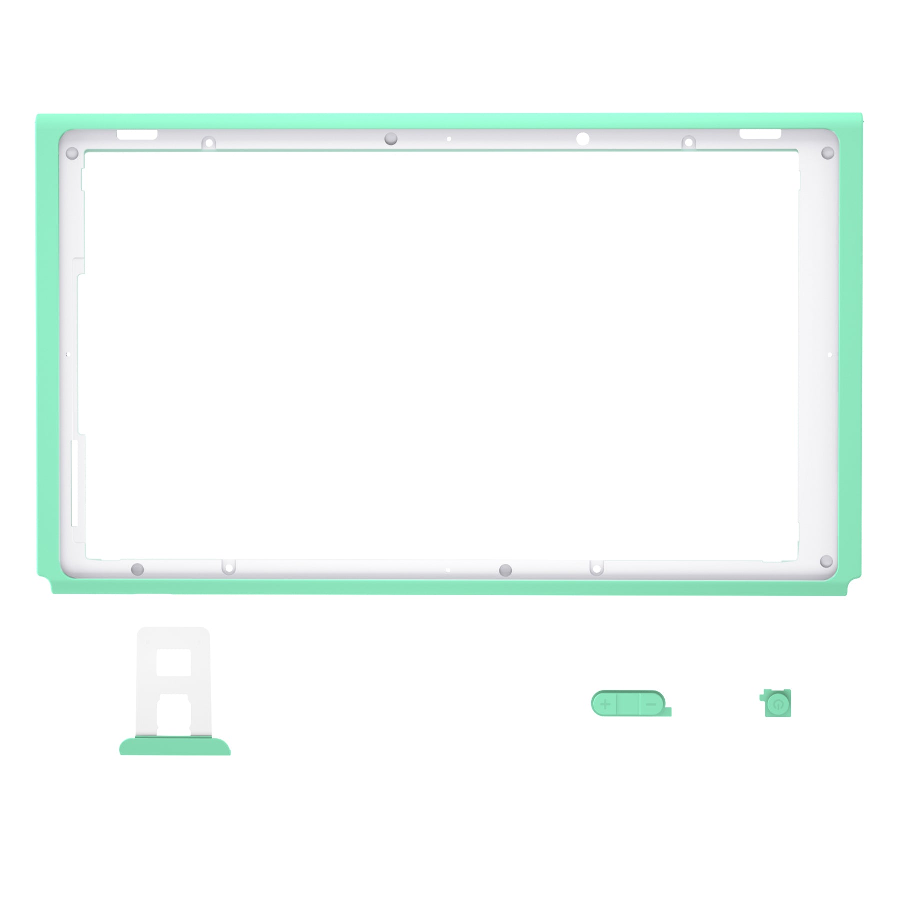 eXtremeRate DIY Replacement Housing Shell Front Frame with Volume & Power Buttons for Nintendo Switch Console - Mint Green | Custom Gaming Accessories for Switch Lite & OLED Models | Perfect for Home Entertainment & Portable Gaming