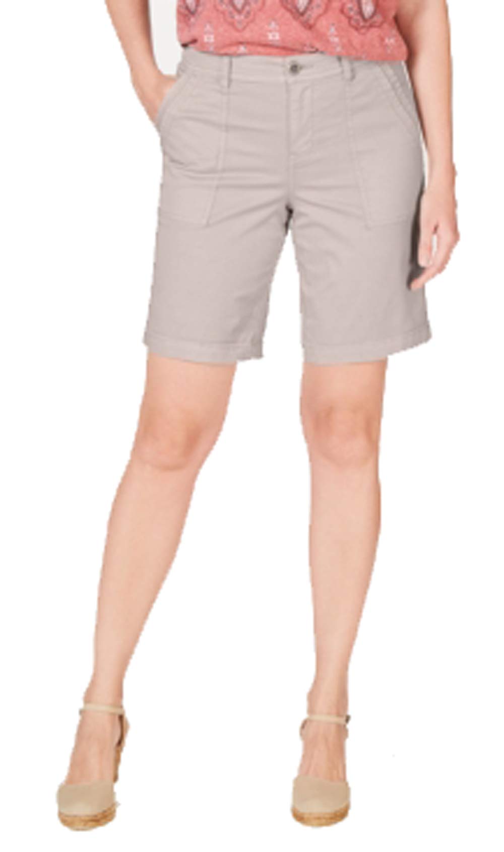 Style & Co. Women's Double-Pocket Cuffed Shorts - Pink Sand Size 8 | Casual Summer Shorts for Beach, Travel & Everyday Wear