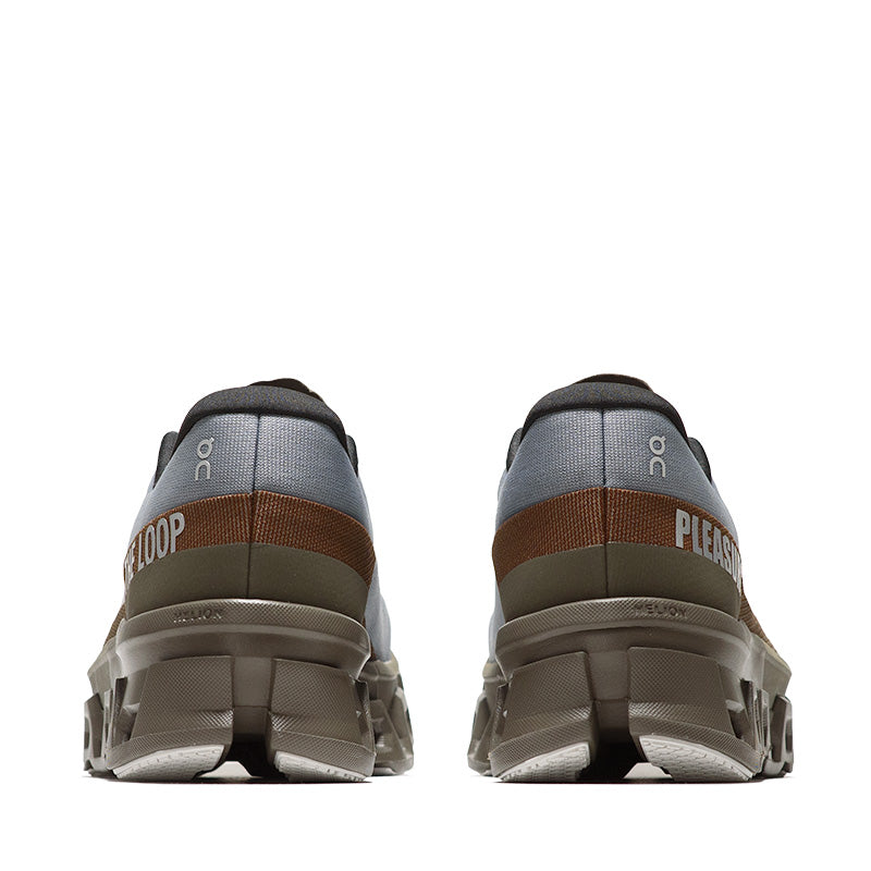 Pleasures x The Loop x On Cloudmonster 2 Running Shoes - Mist/Olive Colorway | Comfortable Sneakers for Jogging, Gym Workouts & Streetwear Fashion