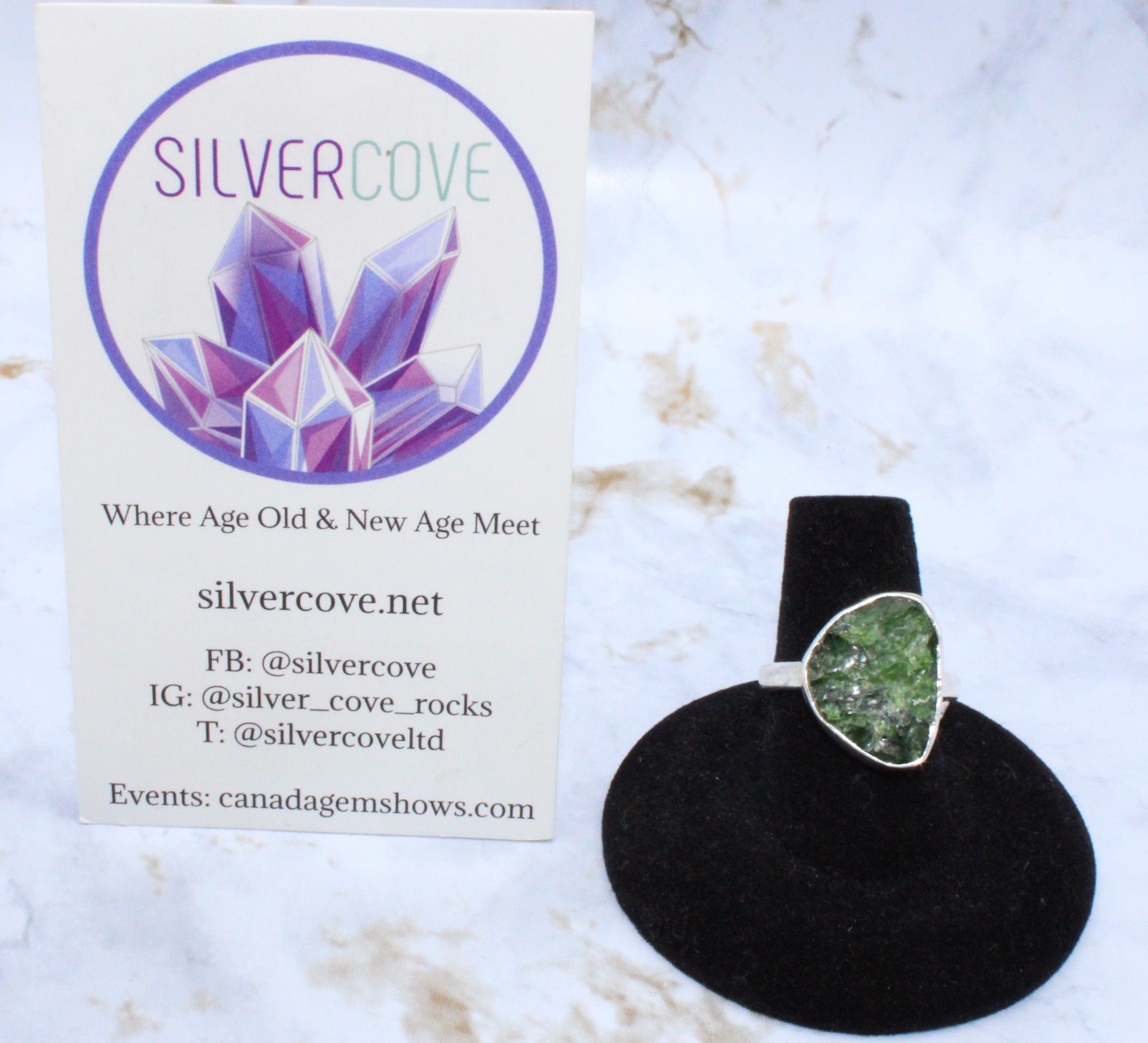 Diopside Sterling Silver Ring Size 7.5 - Elegant Green Gemstone Jewelry for Women, Perfect for Weddings, Anniversaries & Special Occasions