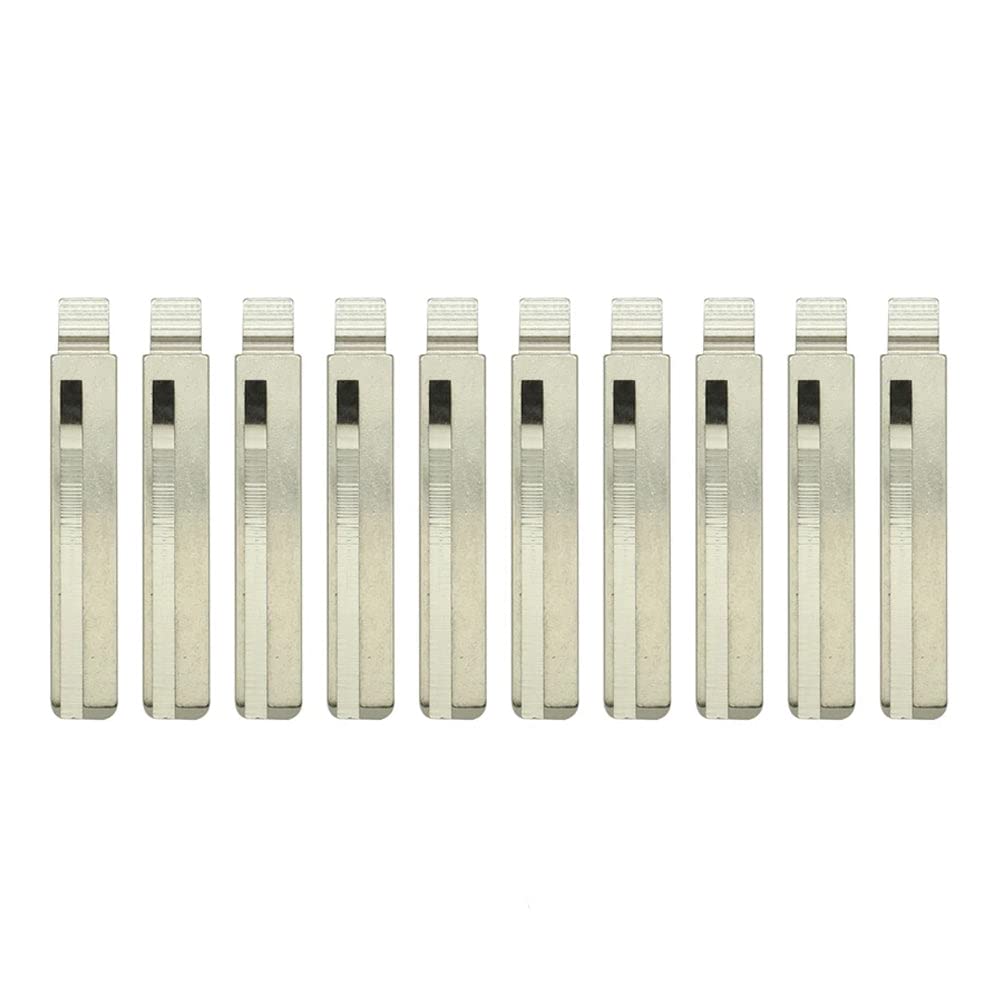 AKS Keys Uncut Remote Flip Key Blade Blank Insert - 10 Pack Compatible with Hyundai Vehicles | Perfect for Key Replacement and Duplication Services