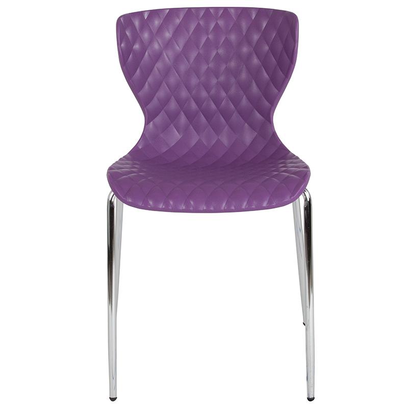 FLASH Lowell Contemporary Design Black Plastic Stack Chair - Lightweight & Durable for Indoor/Outdoor Use - Perfect for Dining, Events & Office Spaces