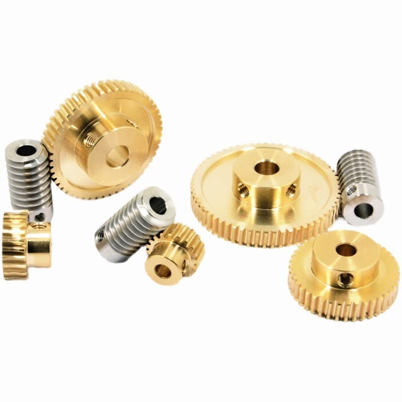 Precision 0.8M Worm Gear Set 1:20/30/40/50/60 Ratio Stainless Steel Worm & Copper Gear Kit (6mm Shaft, 20 Teeth) - Perfect for Robotics, CNC Machines, and Industrial Automation Equipment