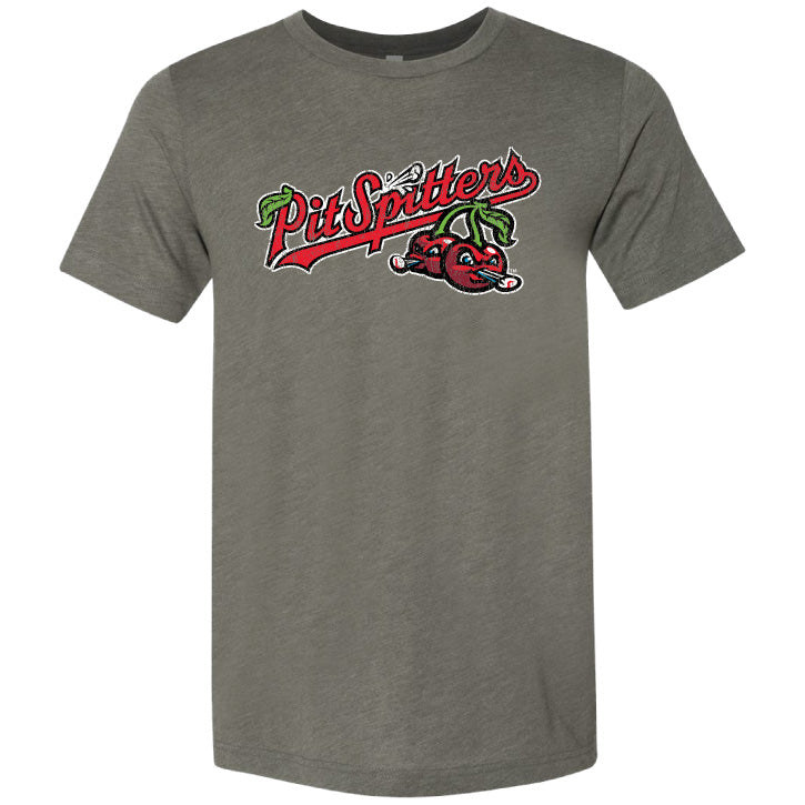 Distressed Primary Logo Military Green T-Shirt - Vintage Army Style Cotton Tee for Men & Women | Casual Wear, Street Fashion, Outdoor Activities