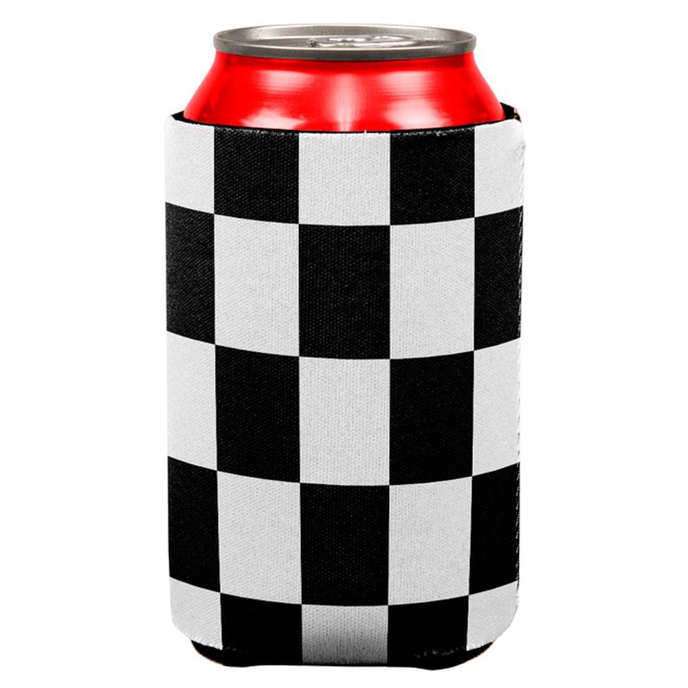 Old Glory Finish Line Checkered Flag All-Over Print Can Cooler - Insulated Beer Koozie for 12oz Cans - Perfect for NASCAR Parties, Tailgating & Outdoor Events