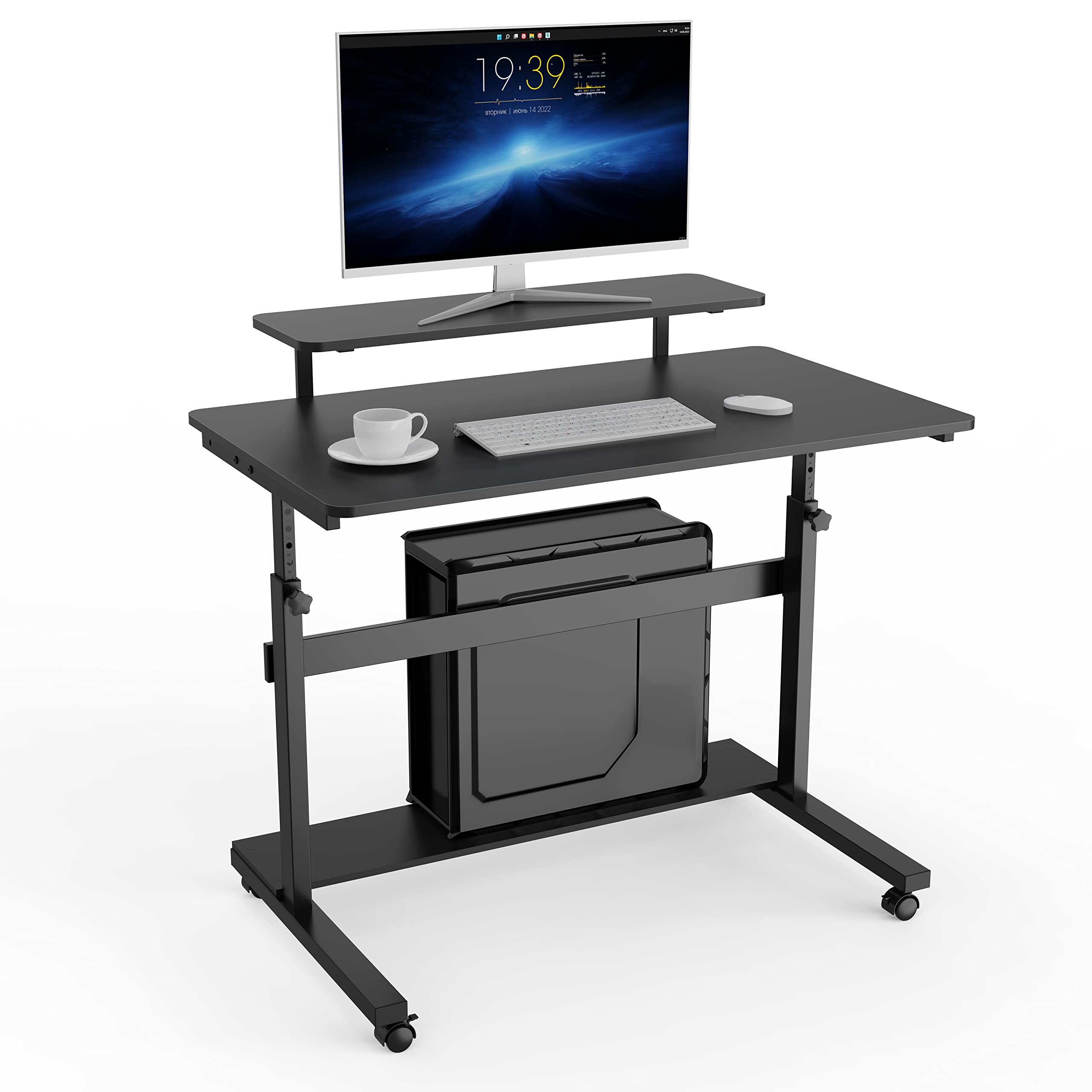 Height Adjustable Standing Desk with Wheels - 41