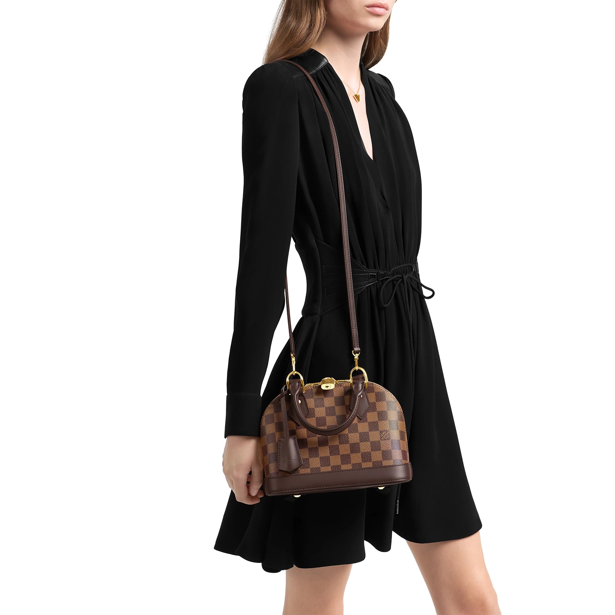 Louis Vuitton Damier Ebene Canvas Alma BB Crossbody Bag - Luxury Designer Handbag for Women, Perfect for Work, Travel & Everyday Use