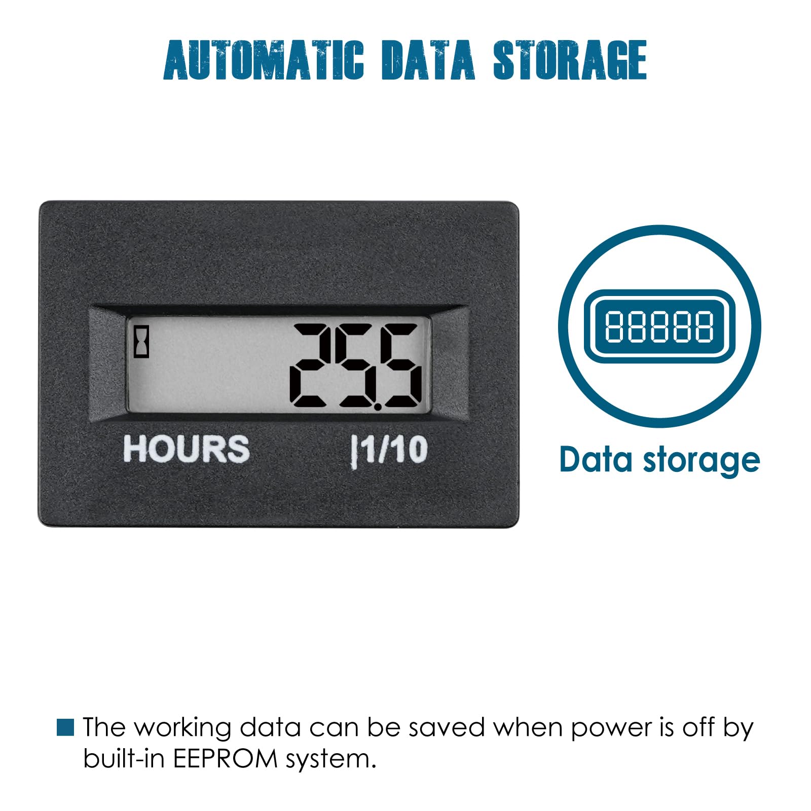 Runleader Digital Hour Meter - AC 86V-230V Waterproof Timer with Data Storage - Track Usage for Lawn Mowers, Boats, RVs, Snowmobiles & Industrial Equipment - Perfect for Maintenance Scheduling & Equipment Monitoring