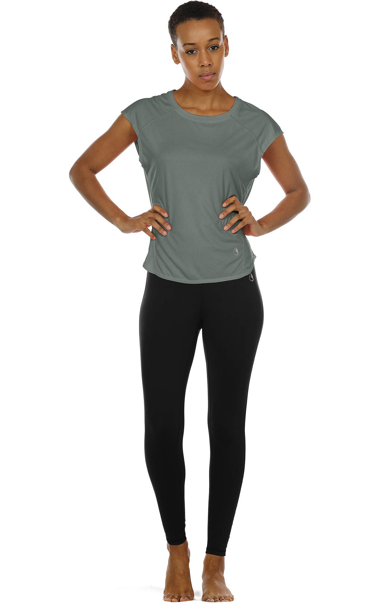 Icyzone Women's Workout T-Shirt - Breathable Gym Yoga Running Exercise Top with Cap Sleeves | Perfect for Fitness Training, Yoga Sessions & Active Lifestyle