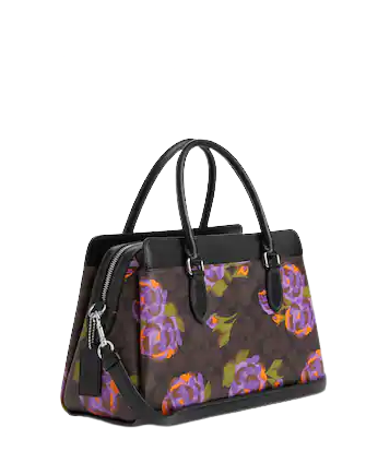 Coach Darcie Carryall Handbag - Signature Canvas with Rose Print - Stylish Women's Tote Bag for Work, Travel & Everyday Use