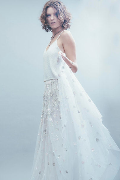 Needle & Thread Maisey Skirt - Floral Embroidered Midi Skirt for Women | Perfect for Weddings, Parties & Special Occasions