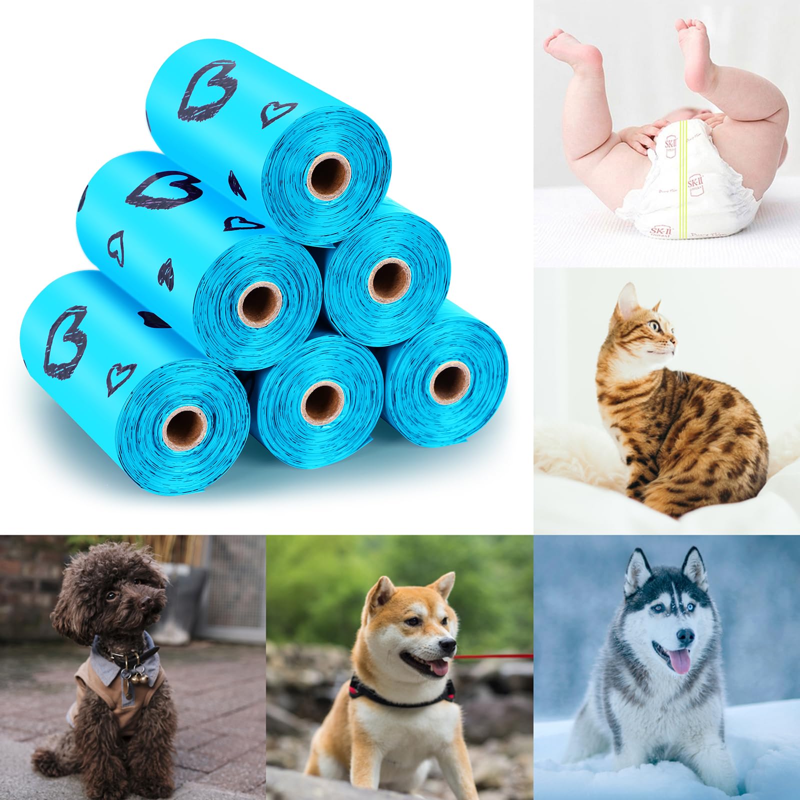 540 Count Extra Thick Leak-Proof Dog Poop Bags with Dispenser | Scented Blue Pet Waste Bags for Clean & Convenient Dog Walks, Park Visits & Backyard Cleanup