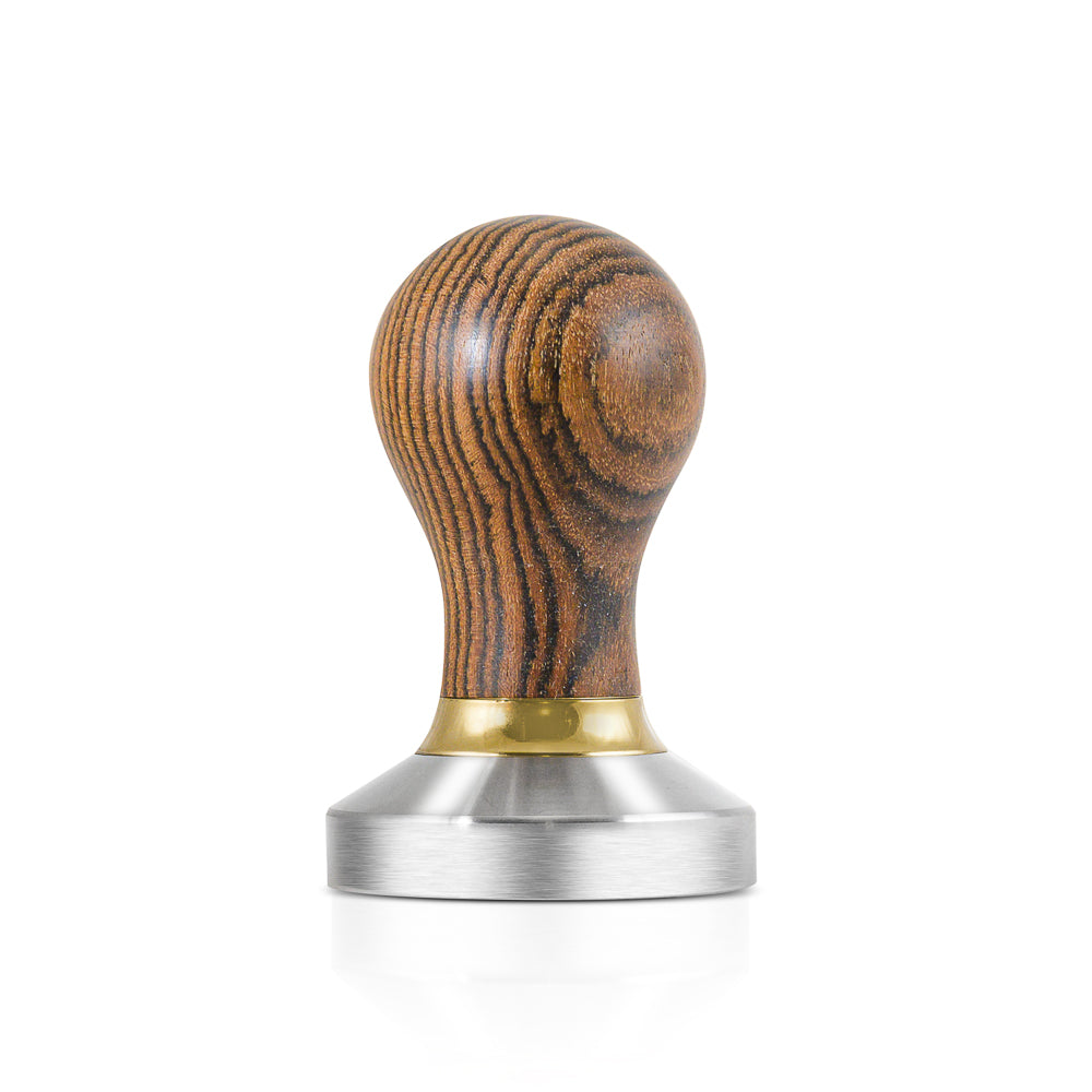 Professional Espresso Tamper with Bocote Wood Handle - Perfect for Baristas & Home Coffee Enthusiasts | Ideal for Espresso Machine Tamping & Coffee Brewing