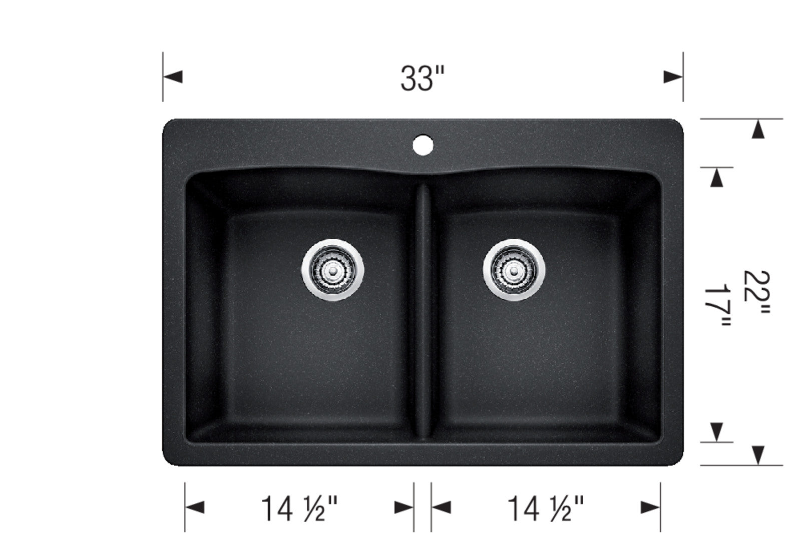 Blanco Diamond Equal Double Mount SILGRANIT Kitchen Sink - Premium Undermount 60/40 Granite Composite Sink for Modern Kitchens | Perfect for Food Prep, Dishwashing & Entertaining