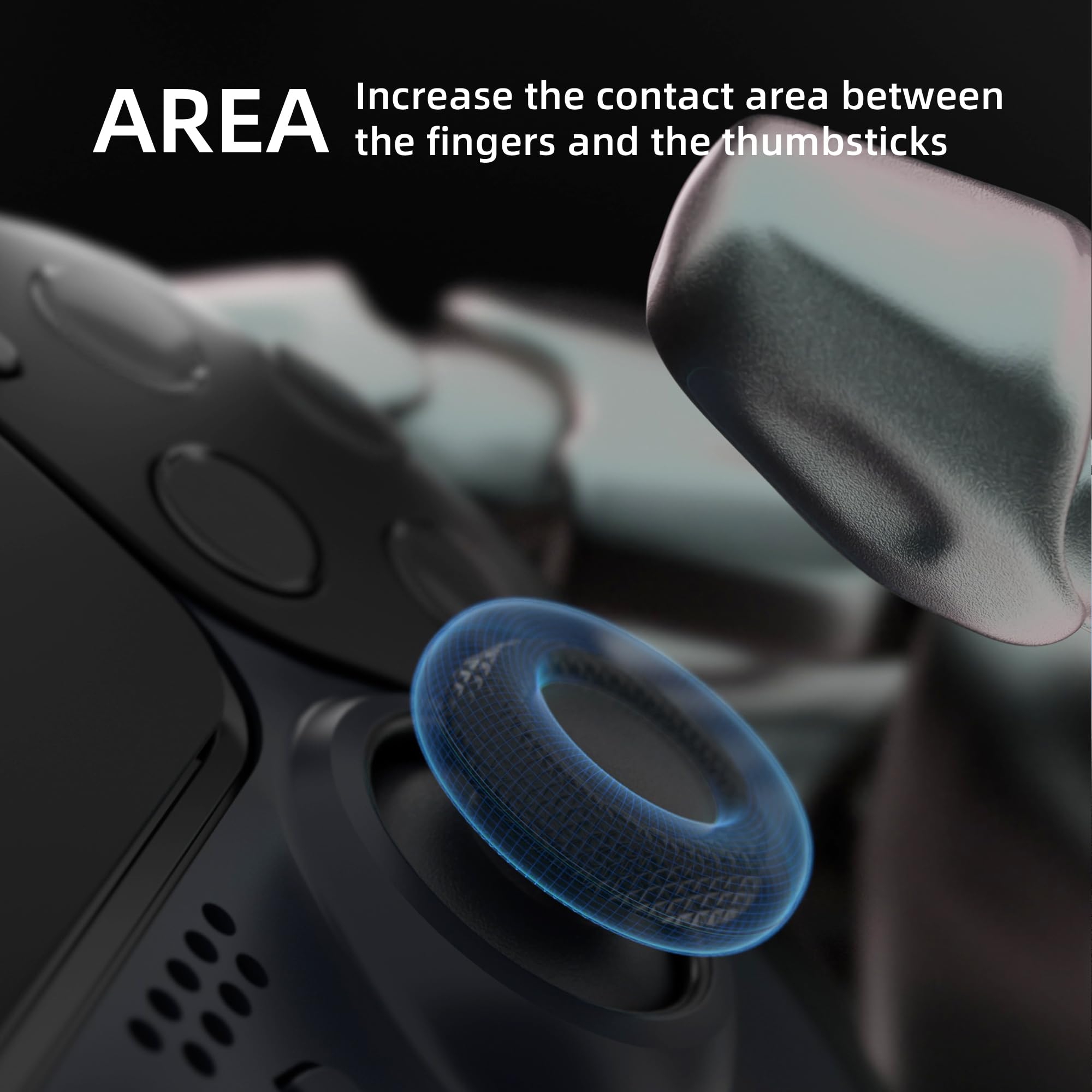 PlayVital 3 Pairs Analog Stick Grips for PS5/PS4, Non-Slip Thumb Grips for Xbox Series X/S/One X/One S, Compatible with Elite Series 2 Core Controller - Donut Design (Gray, Black, White) - Improve Gaming Performance & Comfort for Long Play Sessions