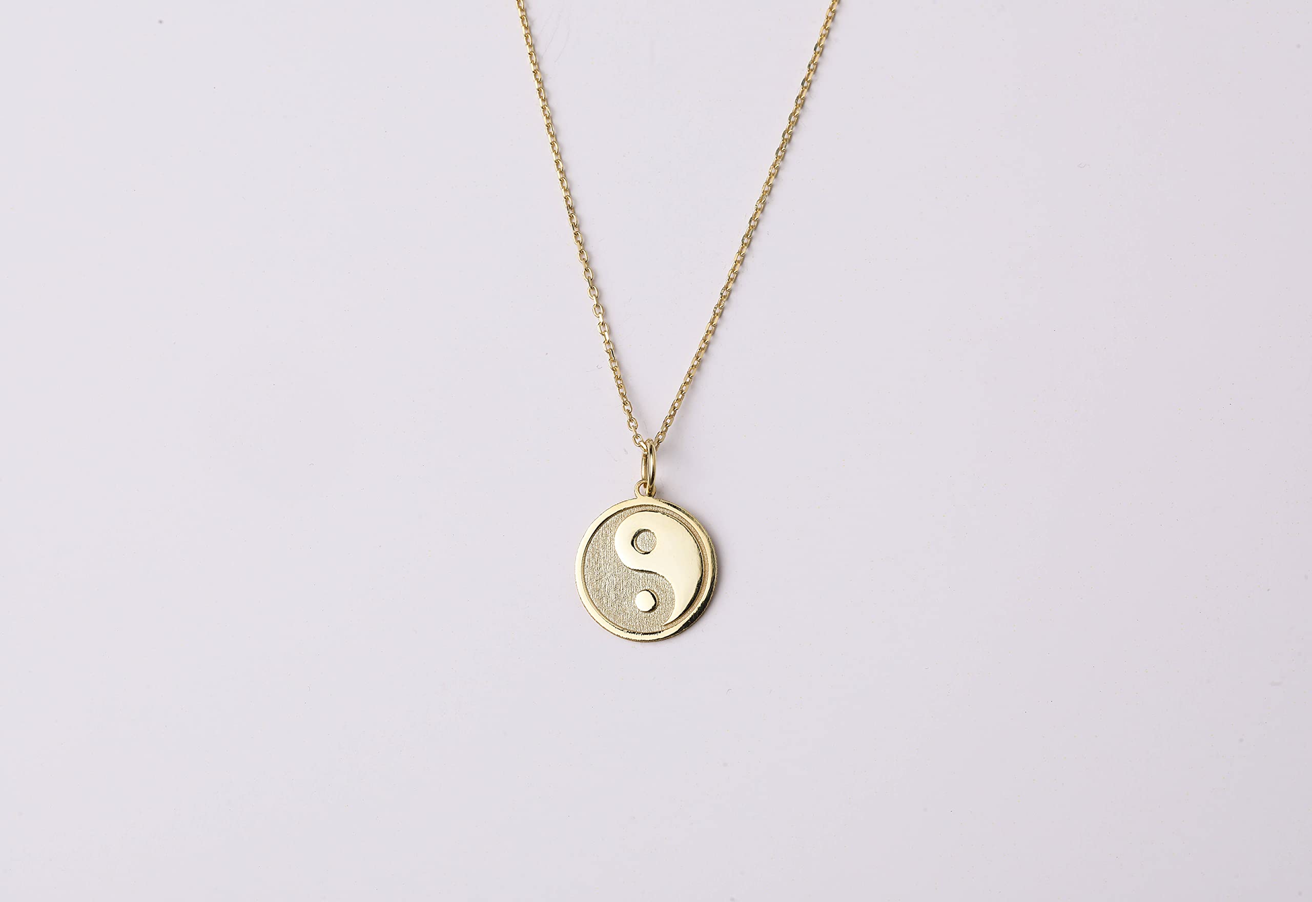 14K Gold Yin Yang Necklace - Personalized Tai Chi Pendant, Zen Symbol Jewelry for Meditation & Spiritual Balance | Perfect for Yoga, Mindfulness & Gift Giving