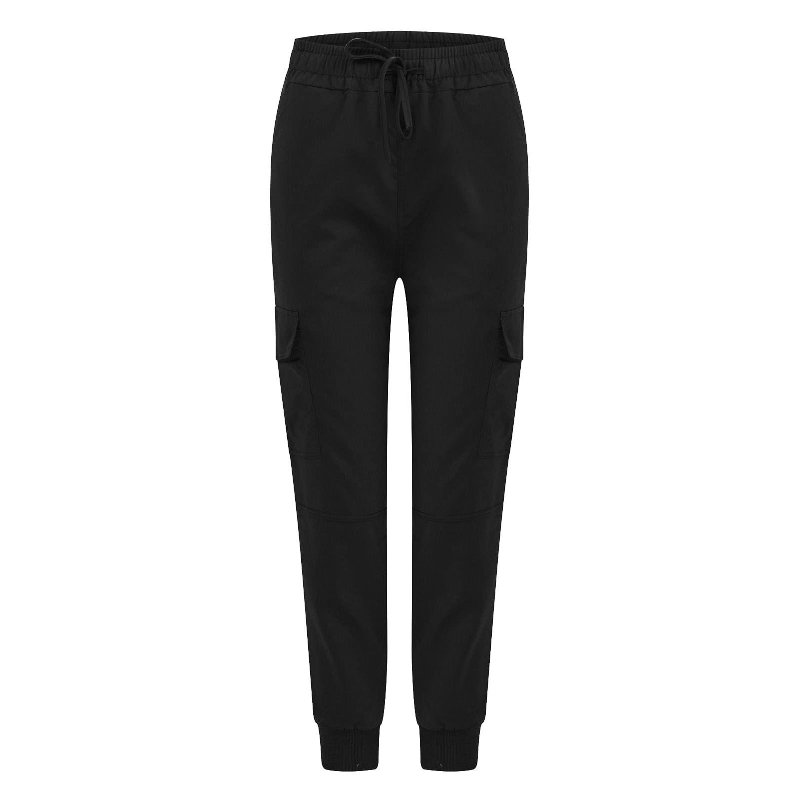 Women's High Waisted Cargo Pants - Straight Leg Cinch Bottom Chino Sweatpants with Pockets | Casual Workout & Lounge Wear for Everyday Comfort