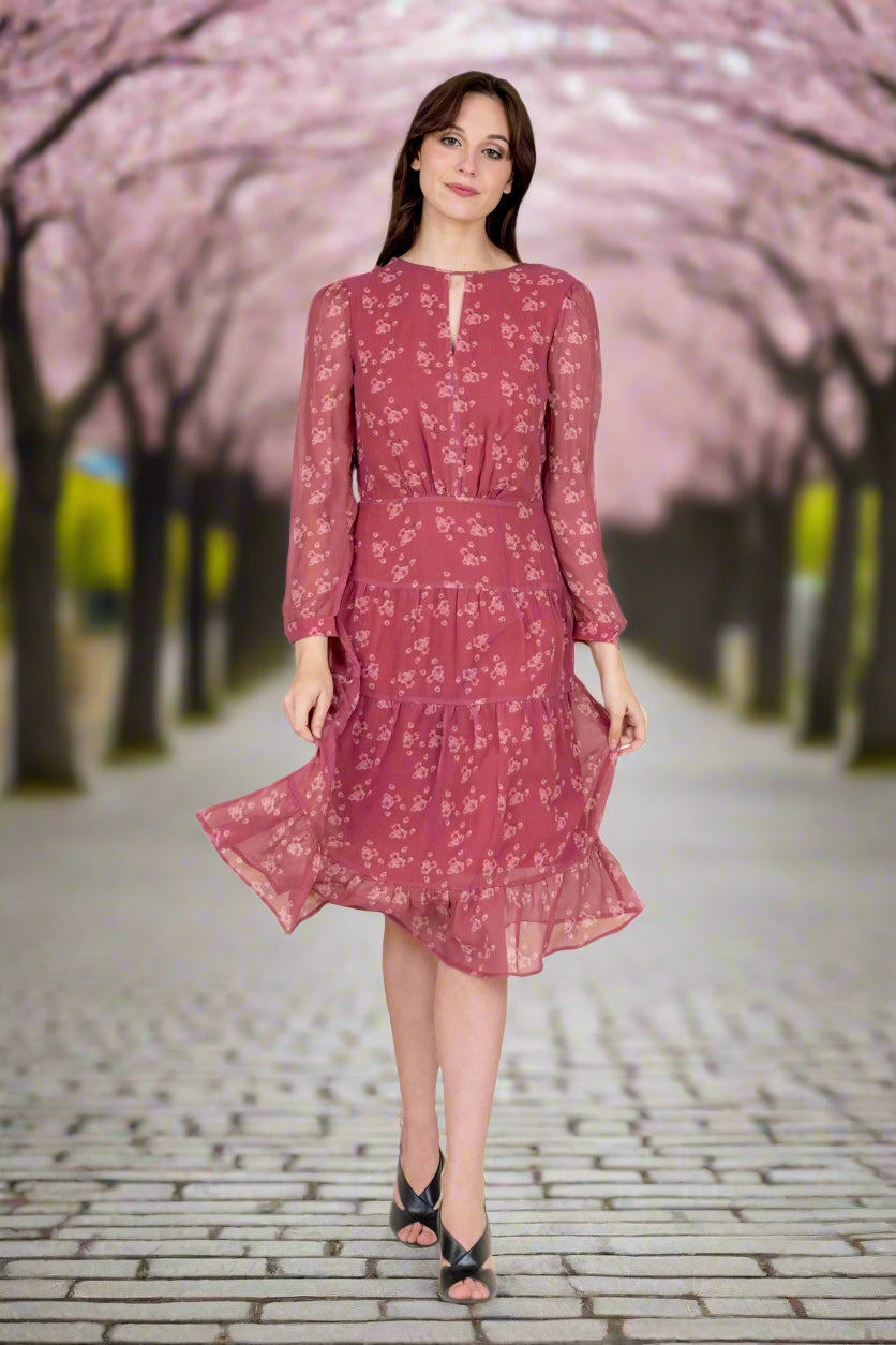 Floral Fit and Flare Dress for Women - Summer Casual & Party Wear - Elegant A-Line Dress for Brunch, Wedding Guest, Date Night