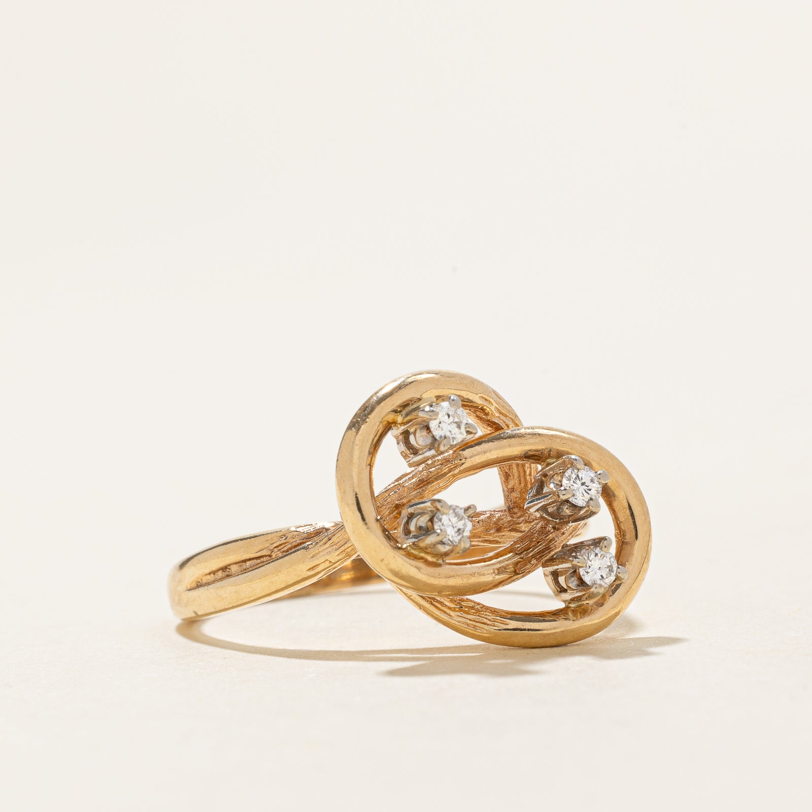 0.10ctw Diamond Open Knot Ring - Size 8 | Elegant & Dainty Jewelry for Women | Perfect for Weddings, Anniversaries & Special Occasions
